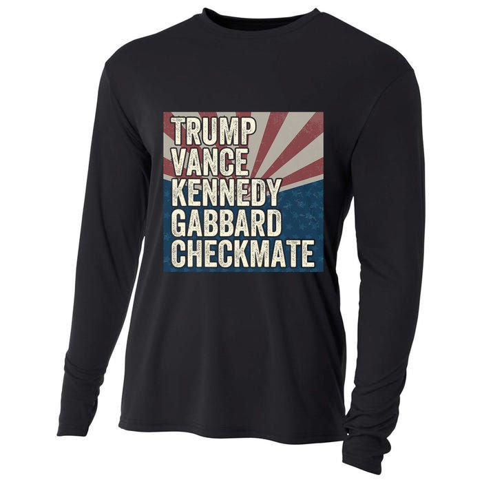 Trump Vance Kennedy Gabbard Checkmate American Flag Chess Cooling Performance Long Sleeve Crew
