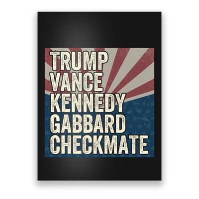 Trump Vance Kennedy Gabbard Checkmate American Flag Chess Poster