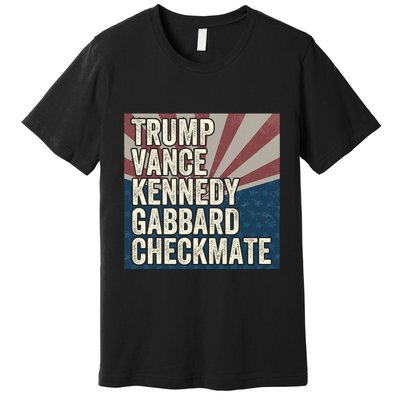 Trump Vance Kennedy Gabbard Checkmate American Flag Chess Premium T-Shirt