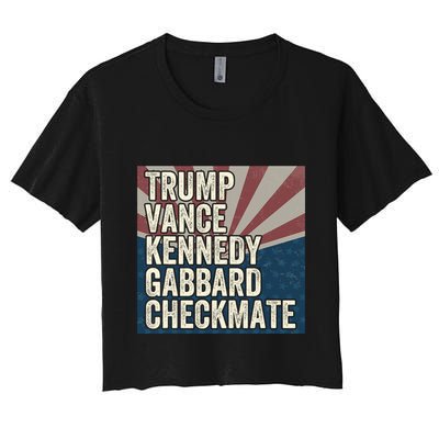 Trump Vance Kennedy Gabbard Checkmate American Flag Chess Crop Top