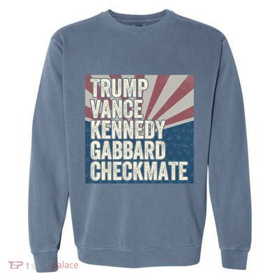 Trump Vance Kennedy Gabbard Checkmate American Flag Chess Garment-Dyed Sweatshirt