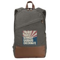 Trump Vance Kennedy Gabbard Checkmate American Flag Chess Cotton Canvas Backpack