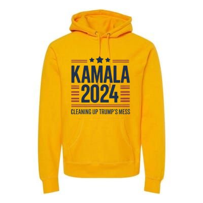 Trump Vs Kamala Presidential Debate 2024 Cleaning Up Mess Premium Hoodie