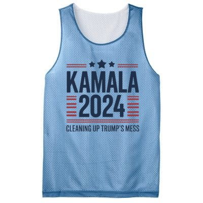 Trump Vs Kamala Presidential Debate 2024 Cleaning Up Mess Mesh Reversible Basketball Jersey Tank