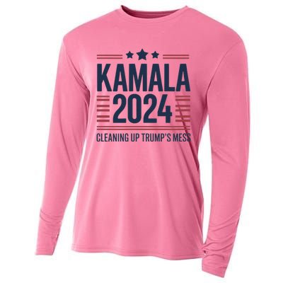 Trump Vs Kamala Presidential Debate 2024 Cleaning Up Mess Cooling Performance Long Sleeve Crew