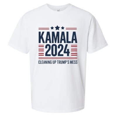 Trump Vs Kamala Presidential Debate 2024 Cleaning Up Mess Sueded Cloud Jersey T-Shirt