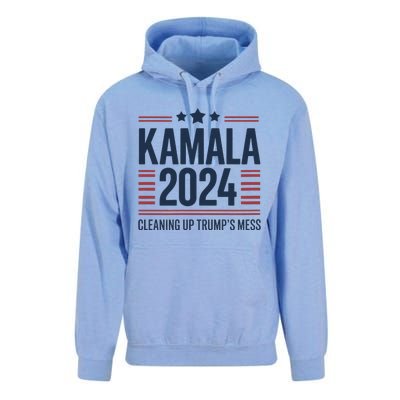 Trump Vs Kamala Presidential Debate 2024 Cleaning Up Mess Unisex Surf Hoodie