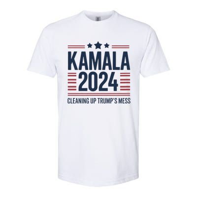 Trump Vs Kamala Presidential Debate 2024 Cleaning Up Mess Softstyle CVC T-Shirt