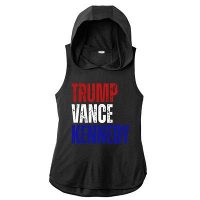 Trump Vance Kennedy Presidential Election Ladies PosiCharge Tri-Blend Wicking Draft Hoodie Tank