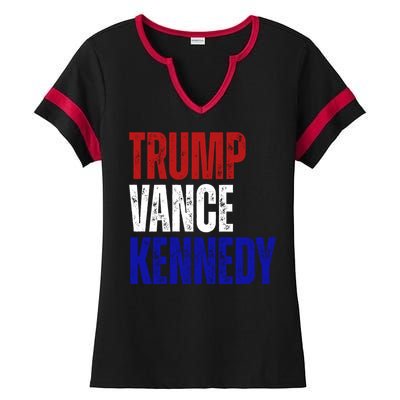 Trump Vance Kennedy Presidential Election Ladies Halftime Notch Neck Tee