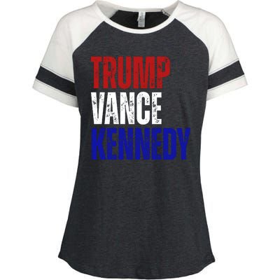 Trump Vance Kennedy Presidential Election Enza Ladies Jersey Colorblock Tee