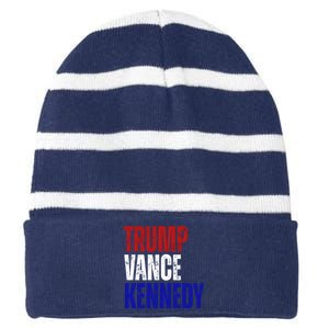 Trump Vance Kennedy Presidential Election Striped Beanie with Solid Band