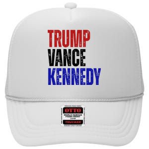 Trump Vance Kennedy Presidential Election High Crown Mesh Back Trucker Hat