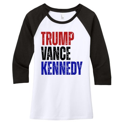 Trump Vance Kennedy Presidential Election Women's Tri-Blend 3/4-Sleeve Raglan Shirt