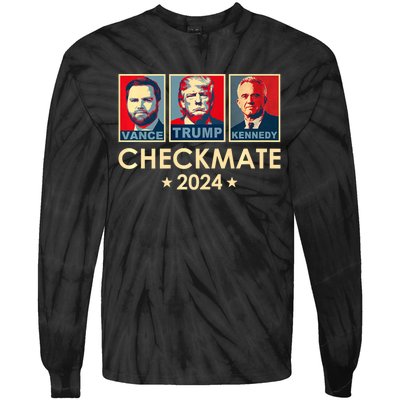 Trump Vance Kennedy Checkmate 2024 Election Republican Tie-Dye Long Sleeve Shirt