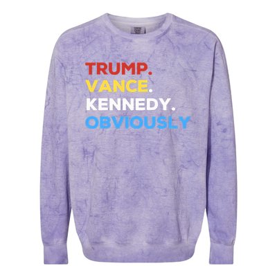 Trump Vance Kennedy Obviously 2024 Election Republican Colorblast Crewneck Sweatshirt