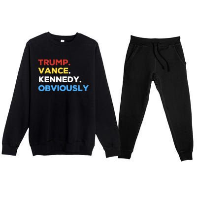 Trump Vance Kennedy Obviously 2024 Election Republican Premium Crewneck Sweatsuit Set