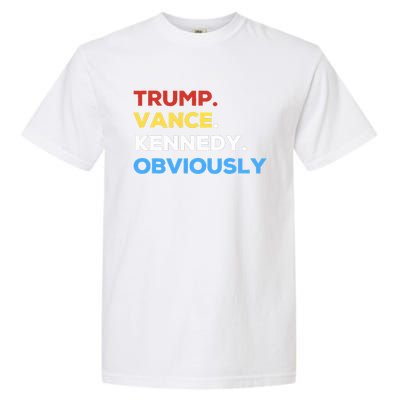 Trump Vance Kennedy Obviously 2024 Election Republican Garment-Dyed Heavyweight T-Shirt