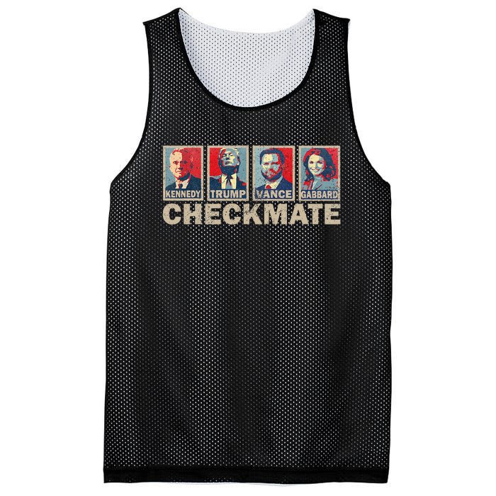 Trump Vance Kennedy Gabbard Checkmate Election Republican Mesh Reversible Basketball Jersey Tank