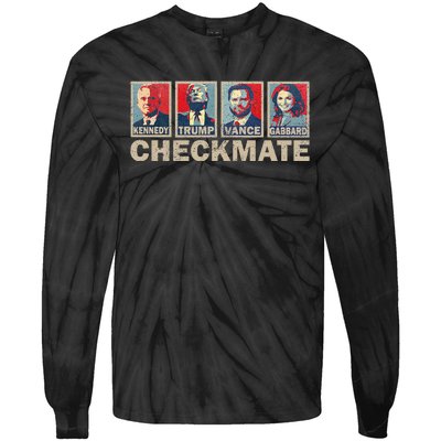 Trump Vance Kennedy Gabbard Checkmate Election Republican Tie-Dye Long Sleeve Shirt