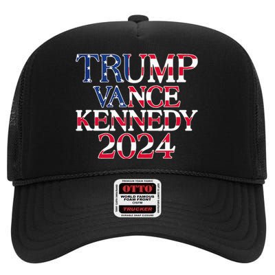 Trump Vance Kennedy 2024 High Crown Mesh Back Trucker Hat