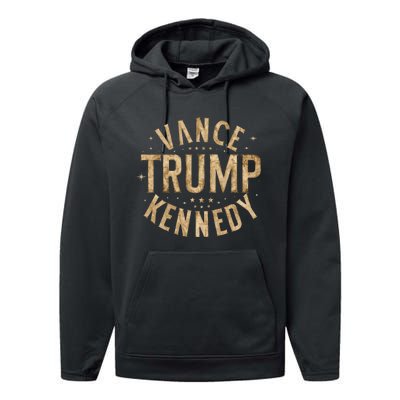 Trump Vance Kennedy Vintage Retro Performance Fleece Hoodie