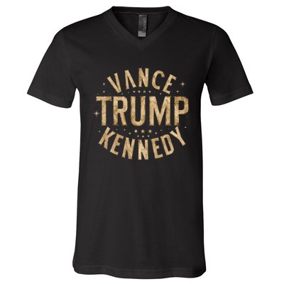 Trump Vance Kennedy Vintage Retro V-Neck T-Shirt