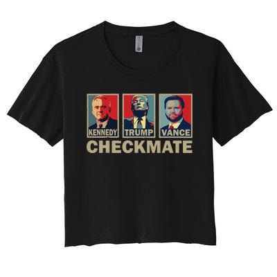 Trump Vance Kennedy Checkmate 2024 Election Republican Women's Crop Top Tee