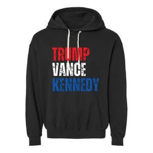 Trump Vance Kennedy Presidential Campaign Flag Usa 2024 Garment-Dyed Fleece Hoodie