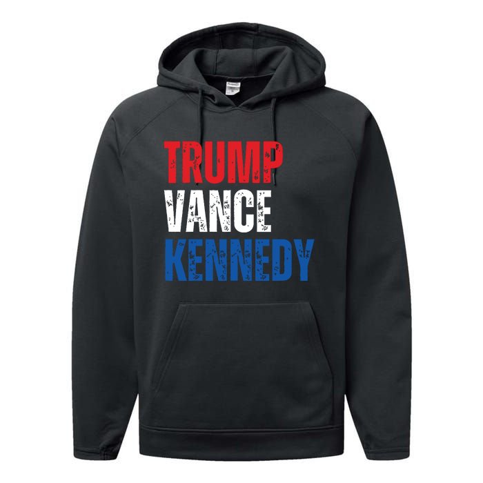 Trump Vance Kennedy Presidential Campaign Flag Usa 2024 Performance Fleece Hoodie