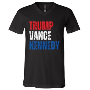 Trump Vance Kennedy Presidential Campaign Flag Usa 2024 V-Neck T-Shirt