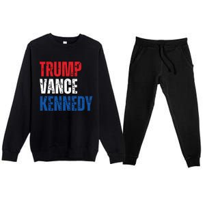 Trump Vance Kennedy Presidential Campaign Flag Usa 2024 Premium Crewneck Sweatsuit Set