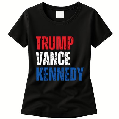 Trump Vance Kennedy Presidential Campaign Flag Usa 2024 Womens T-Shirt