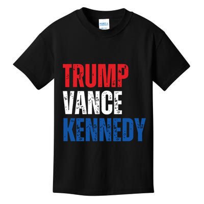Trump Vance Kennedy Presidential Campaign Flag Usa 2024 Kids T-Shirt