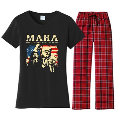 Trump Vance Kennedy Maha 2024 Funny Trump 45 47 Pro Trump Gift Women's Flannel Pajama Set