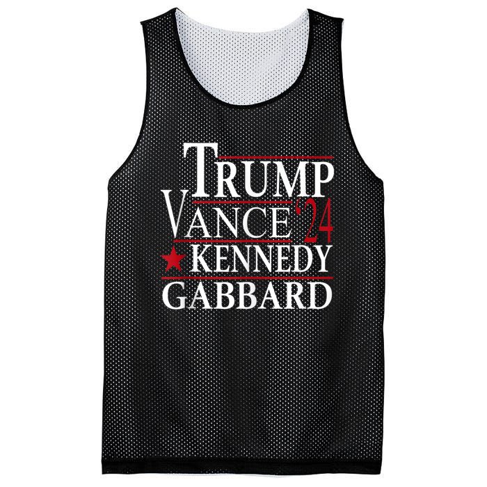 Trump Vance Kennedy Gabbard 2024 Election Mesh Reversible Basketball Jersey Tank