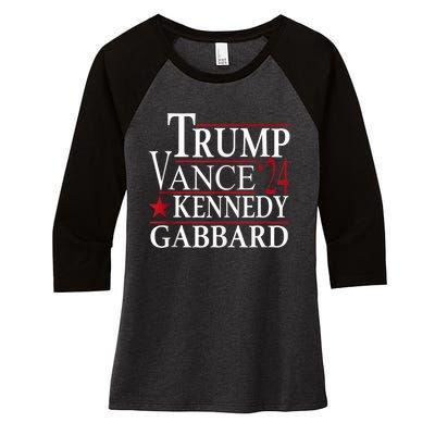 Trump Vance Kennedy Gabbard 2024 Election Women's Tri-Blend 3/4-Sleeve Raglan Shirt