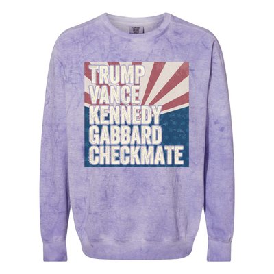 Trump Vance Kennedy Gabbard Checkmate American Flag Chess Colorblast Crewneck Sweatshirt