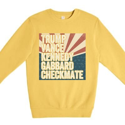 Trump Vance Kennedy Gabbard Checkmate American Flag Chess Premium Crewneck Sweatshirt