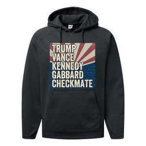 Trump Vance Kennedy Gabbard Checkmate American Flag Chess Performance Fleece Hoodie