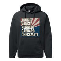 Trump Vance Kennedy Gabbard Checkmate American Flag Chess Performance Fleece Hoodie