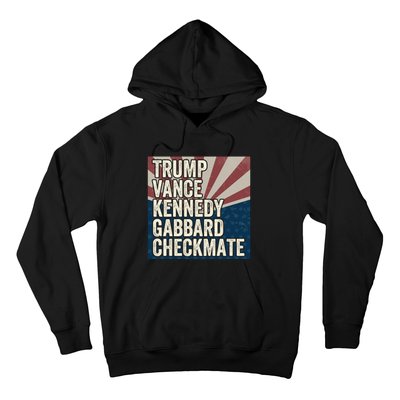 Trump Vance Kennedy Gabbard Checkmate American Flag Chess Hoodie