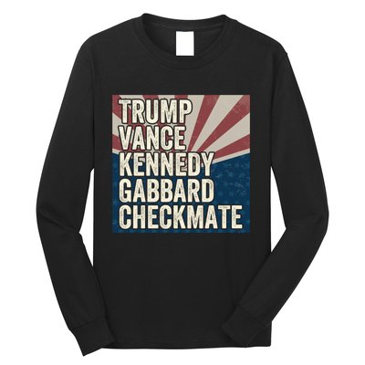 Trump Vance Kennedy Gabbard Checkmate American Flag Chess Long Sleeve Shirt