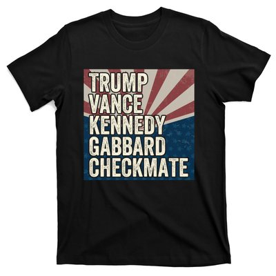 Trump Vance Kennedy Gabbard Checkmate American Flag Chess T-Shirt