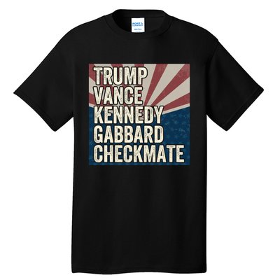 Trump Vance Kennedy Gabbard Checkmate American Flag Chess Tall T-Shirt