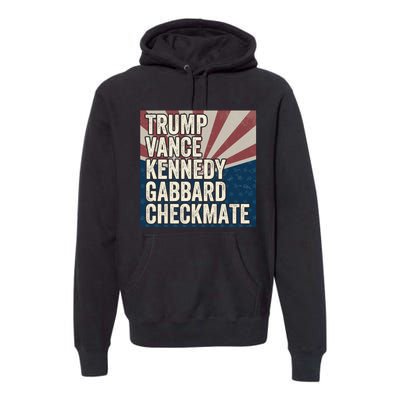 Trump Vance Kennedy Gabbard Checkmate American Flag Chess Premium Hoodie