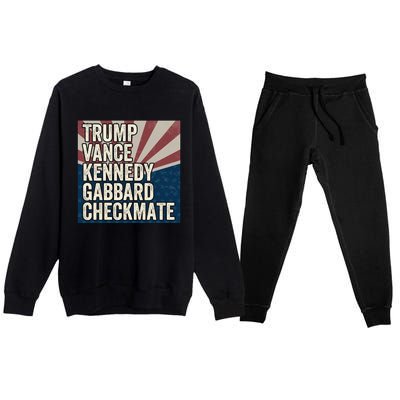 Trump Vance Kennedy Gabbard Checkmate American Flag Chess Premium Crewneck Sweatsuit Set