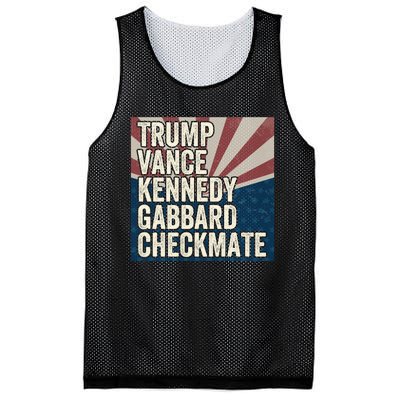 Trump Vance Kennedy Gabbard Checkmate American Flag Chess Mesh Reversible Basketball Jersey Tank