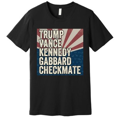 Trump Vance Kennedy Gabbard Checkmate American Flag Chess Premium T-Shirt