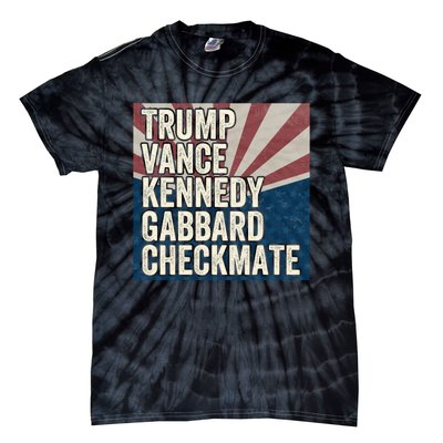 Trump Vance Kennedy Gabbard Checkmate American Flag Chess Tie-Dye T-Shirt